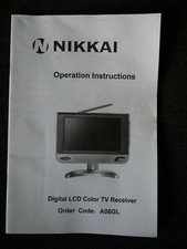 Nikkai Owner Manual Guide Book for Digital LCD Color TV Receiver A06GL