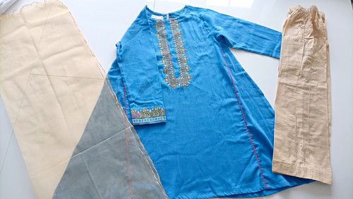 Girls blue embroidered - girls',
