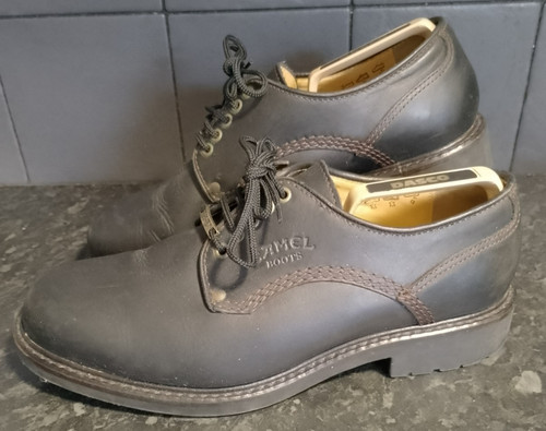 Camel black leather shoes - black,
