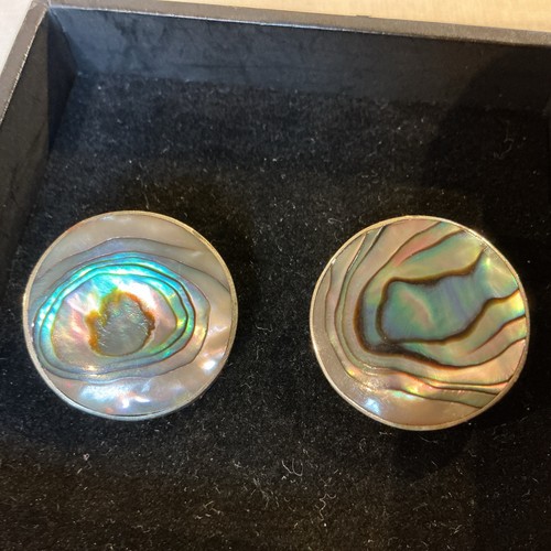 Vintage cufflinks abalone - vintage,