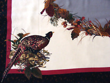 Vintage AUSTIN REED Pheasant SILK SCARF Fowl Duck Country Rolled hem 86 cm 34"