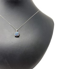 9ct White Gold Diamond and Mystic Topaz Pendant and Chain (19”)