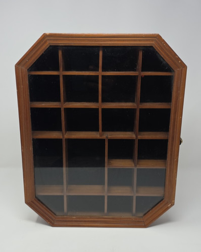 Vintage octagon wood glass - vintage,