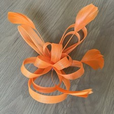 Orange Fascinator Ladies Feather Hair Clip Ladies Hair Accessory