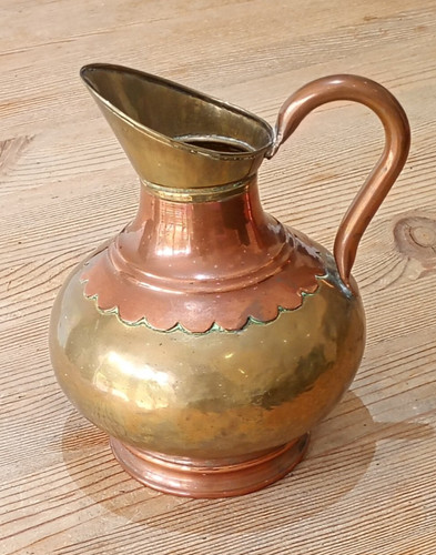 Vintage brass and copper jug