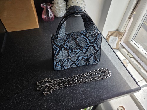 Zara blue python mini - , top