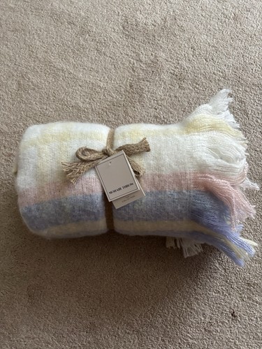 Pastel check mohair throw 130 - check,