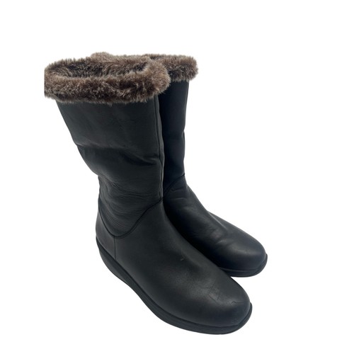 Mbt wmns mid calf boots - calf, black