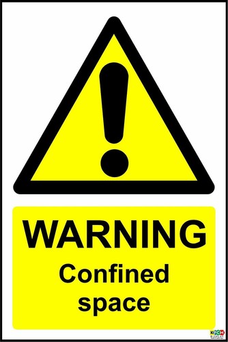 Warning confined space sign - confined,