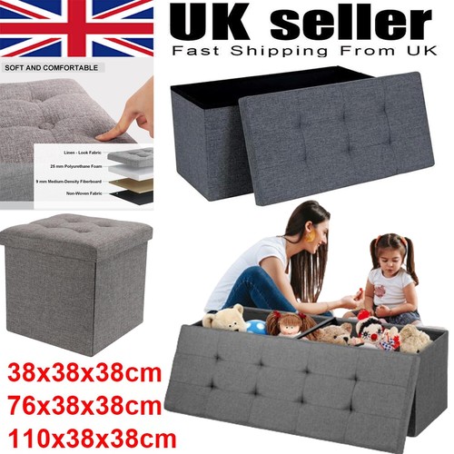 Folding ottoman storage box - folding,