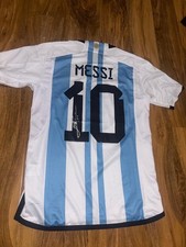 Lionel Messi Hand Signed Argentina Home Shirt With Coa Included 