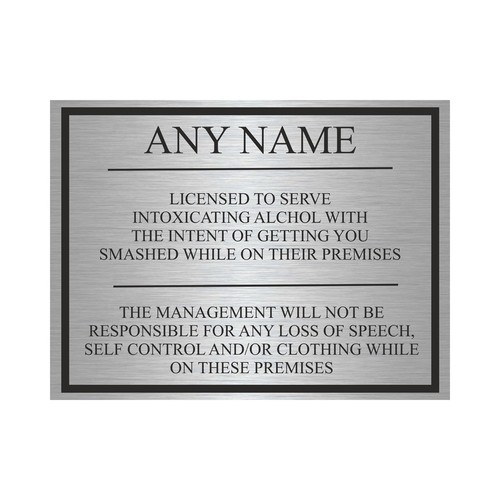 Personalised metal bar sign - metal,