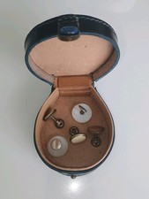 Vintage Leather shirt 'Studs' Horseshoe Case shirt Studs c/w  shirt studs