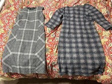 Two Laura Ashley Wool Tartan Check Dresses Size 10 Lined