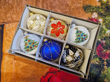 Hand painted glass baubles - hand,
