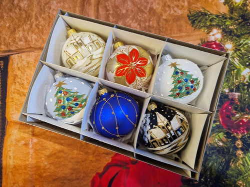 Hand painted glass - hand, baubles