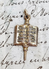 book shape old vintage pocket watch fob gold or rolled gold dated 1968 - 69