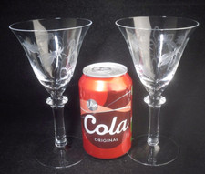 Pair of Krosno Crystal Etched