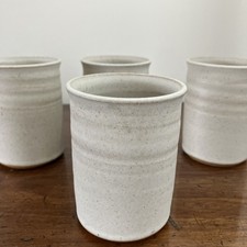 Set of 4 vintage  CANTERBURY POTTERY POTS BEAKERS Cups WINE COFFEE BEER JUICE 