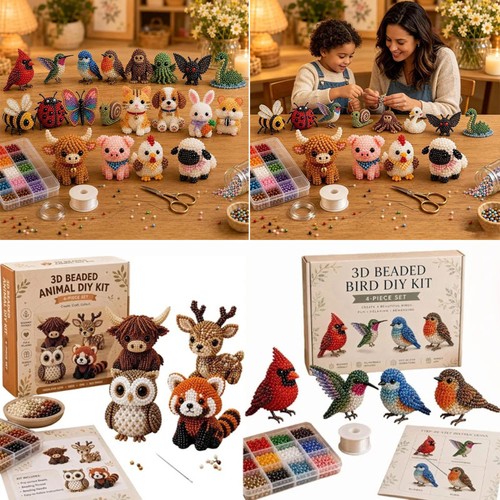 Beaded animal diy kit cute - beaded,