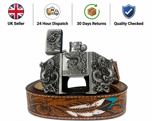 Western dragon lighter buckle - dragon,