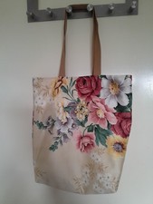 Handmade Beige Floral Tote Bag