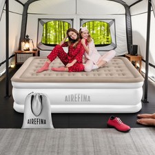 King Air Mattress Airefina Air Bed Inflatable Mattress Built in Pump Travel Grey