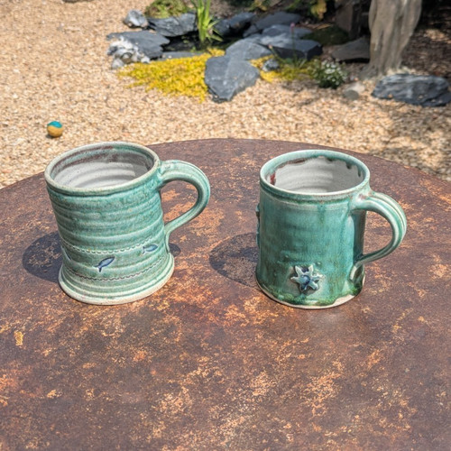 Green ceramic studio pottery - ceramic,