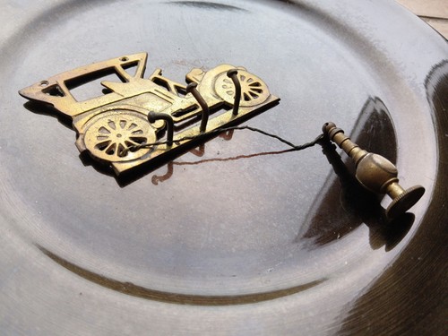 Vintage brass car key hook - vintage,