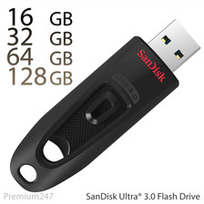 SanDisk Ultra USB 3.0 16GB 32GB 64GB 128GB Flash Drive Fast Memory Stick Pen UK