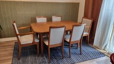 G PLAN extendable teak dining table and 6 chairs