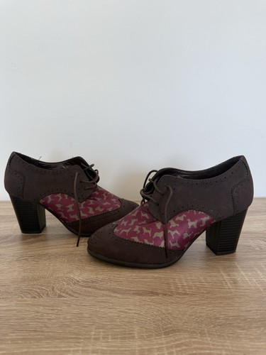 Lindy bop brown brogue heels - bop,