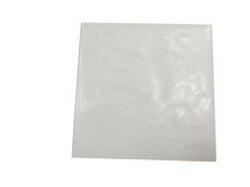 Vintage White Ceramic Tile 4.25 in Subway Square Rippled Matte Potters Touch