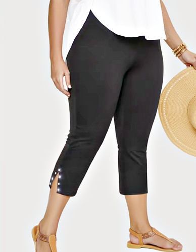 Black cropped capri legging - cropped,