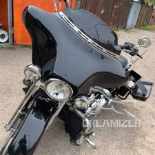 Gloss 6" Wave Windshield Windscreen For Harley Touring Glide FLHT FLHTC Batwing