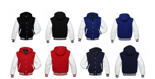 Black red blue wool letterman - red,