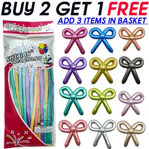 100 long plain balloons - long,