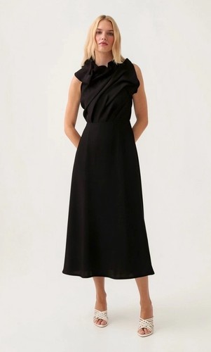 Aje genesis black midi - genesis, dress