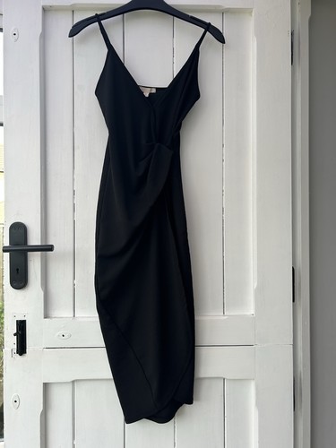 Black wrap midi dress xs - h&m,