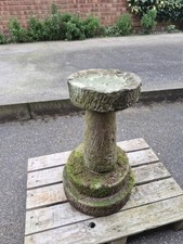 Vintage Stone Mossy Birdbath