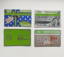 4 x Vintage BT (British Telecom) Phone Cards Classic Designs