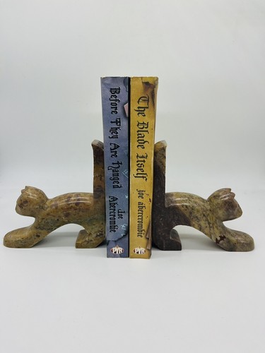 Marble cat tiger bookends - marble,