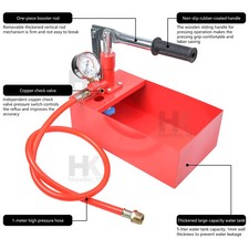 2.5MPa 25KG Water Pipe Line Tester Manual Hydraulic Water Pressure Test Pump UK
