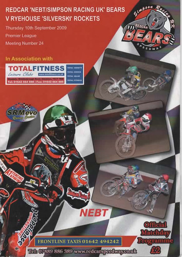 Redcar speedway programme - programme,