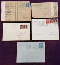 GB KG VI job lot of five interesting postal history covers abroad   censor