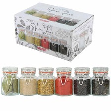 Glass Clip Seal Spice Jars Set