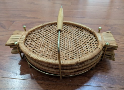Vintage wicker trays with - wicker,