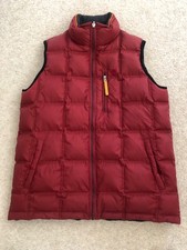 Timberland Duck Down Puffer Gilet Body Warmer Red Reversable Size M
