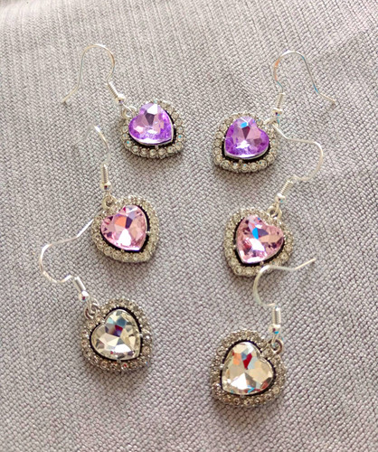 Pairs sparkly heart - 3, x