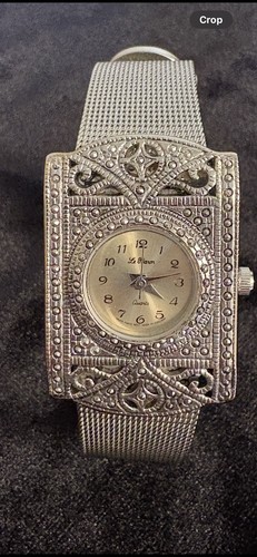Marcasite watch mesh band - watch,